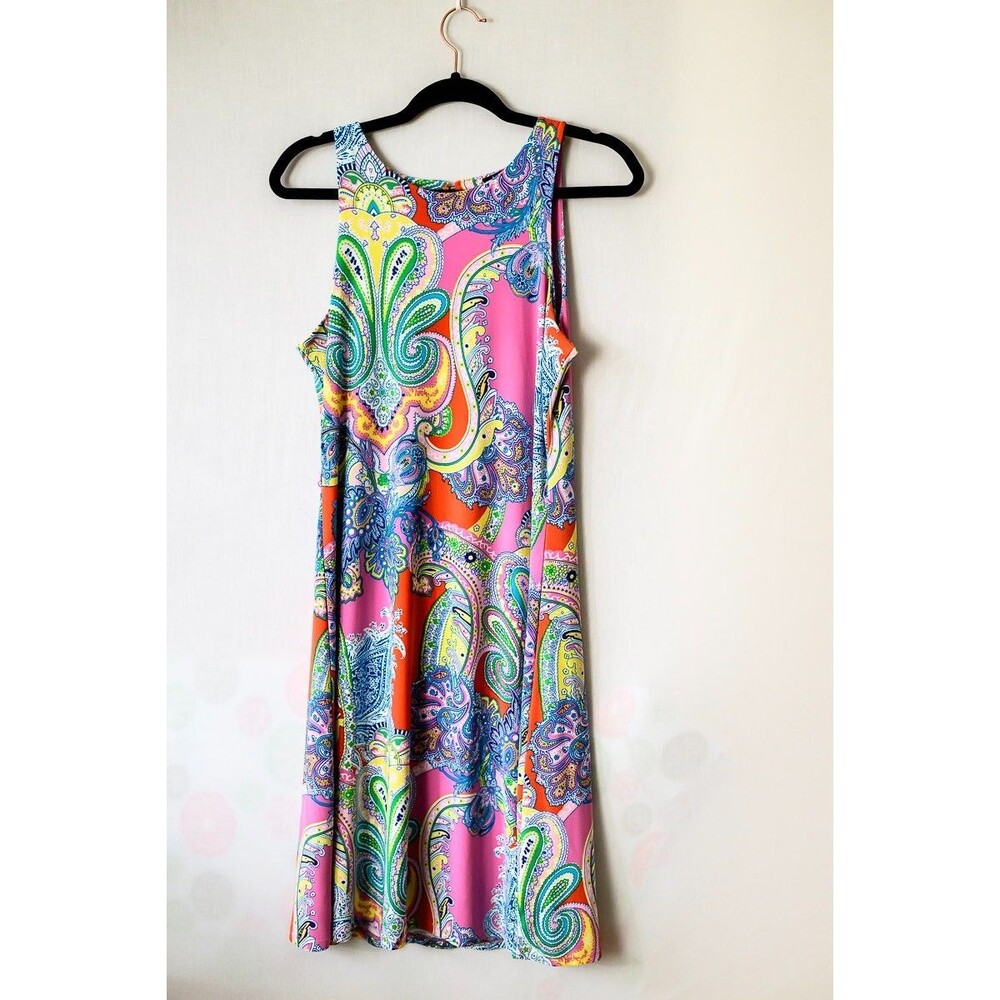 Lauren Ralph Lauren Petites Dress sleeveless bright Pastel Paisley midi PM